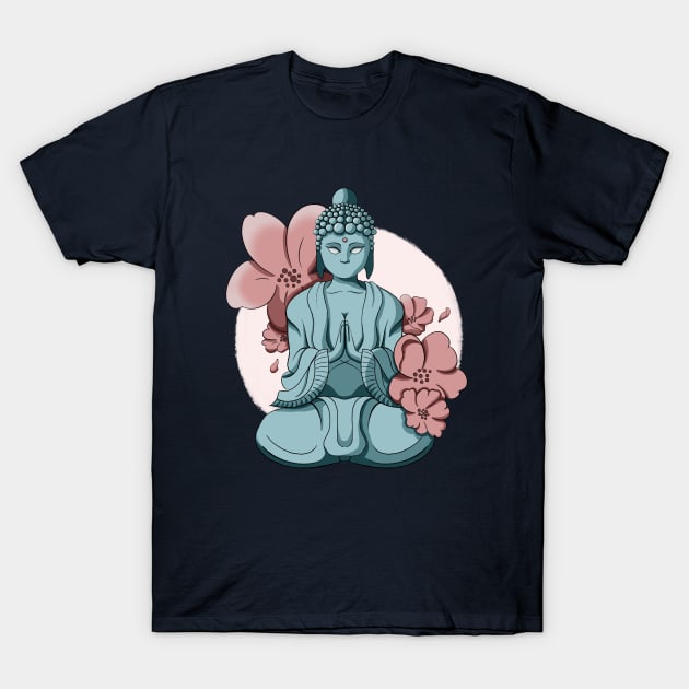 Floral buddha T-Shirt by MerchBeastStudio